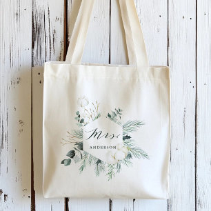 Tote Bag Fleurs à feuillage persistant et coton Mme Personn