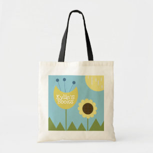 Tote Bag Fleurs amusantes Scénario géométrique Livres de bi
