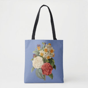 Tote Bag Fleurs anciennes, camélias et narcisses, Redoute