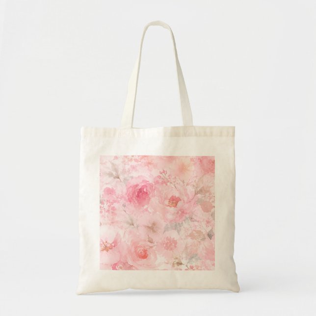 Tote Bag Fleurs aquarelles Blush Bloom (Devant)