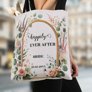 Tote Bag Fleurs Aquarelles Classiques Mariage élégant