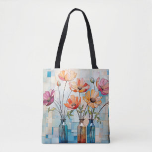 Tote Bag Fleurs aquarelles décoratives