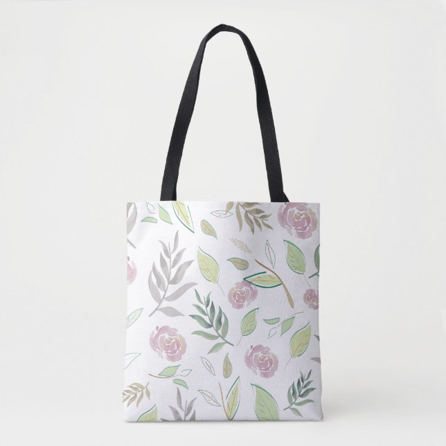 Tote Bag Fleurs aquarelles festives (Devant)