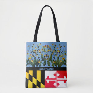 Tote Bag Fleurs aux yeux noirs Susan Flower MarylandSac à b