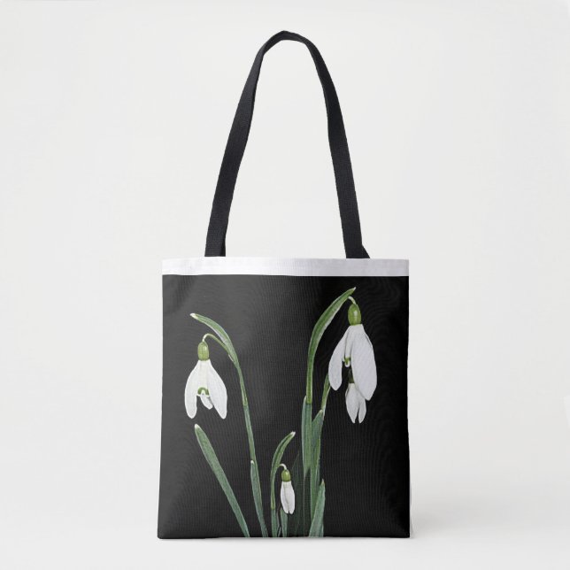 Tote Bag Fleurs blanches élégantes boho tendance cool de gl (Devant)