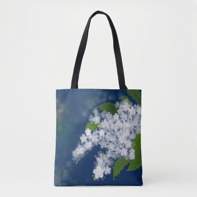 Tote Bag Fleurs blanches, florales (Devant)