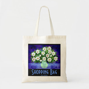 Tote Bag Fleurs blanches, vase vert Fourre-tout