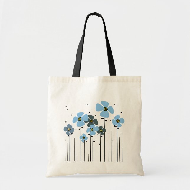 Tote Bag Fleurs bleues (Devant)