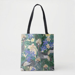Tote Bag Fleurs Bleues Plumeria, Aquarelle Sans Couleur.