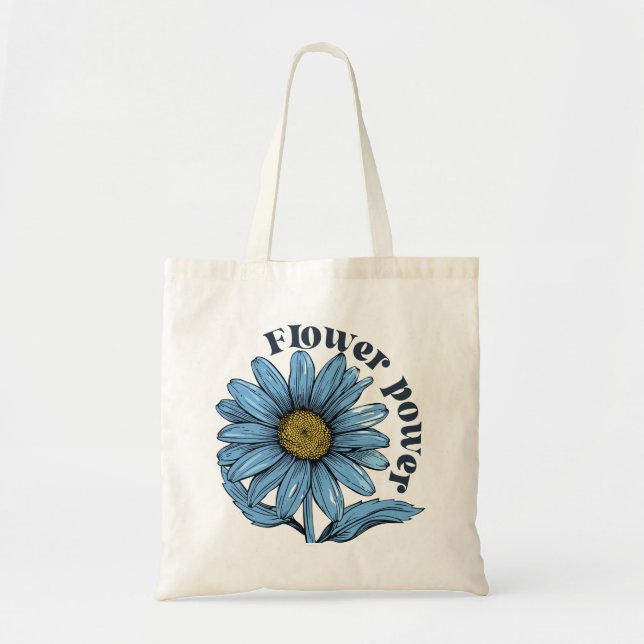 Tote Bag Fleurs Boho Retro (Devant)