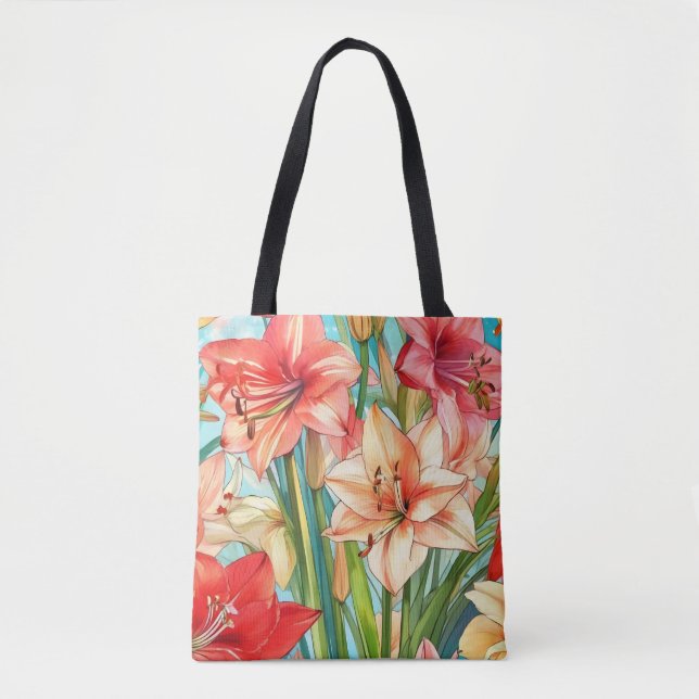 Tote Bag Fleurs botaniques Amaryllis (Devant)