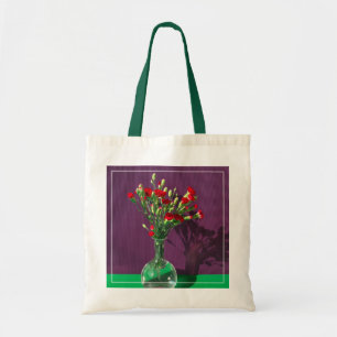 Tote Bag Fleurs Bouquet Carantion Rouge