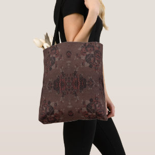 Tote Bag Fleurs brunes Abstraites motif