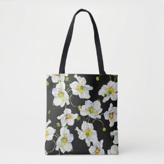 Tote Bag Fleurs chamomiles : Motif d'illustration aquarelle