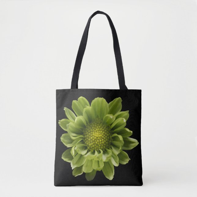 Tote Bag Fleurs | Chrysanthème vert (Devant)