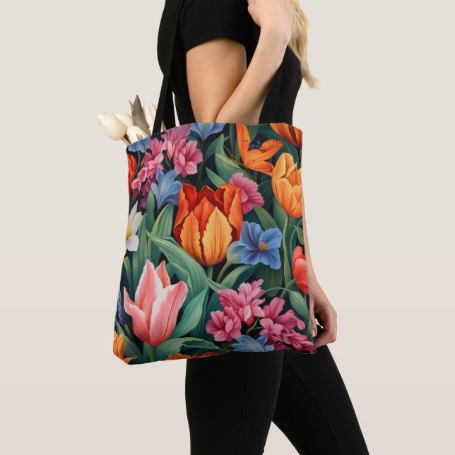 Tote Bag Fleurs colorées (De près)
