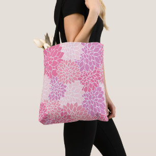 Tote Bag Fleurs Dahlia, Motif De Fleurs, Dahlia Rose