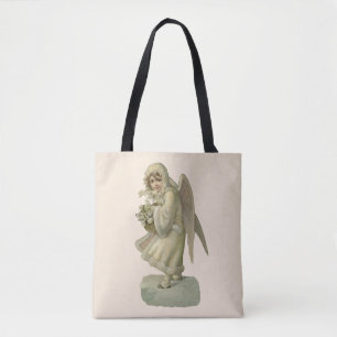 Tote Bag Fleurs d'ange de Noël vintage, découpes victorienn