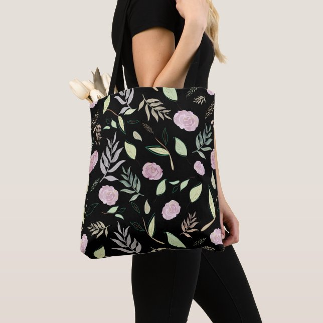 Tote Bag Fleurs d'aquarelle festive 7 (De près)