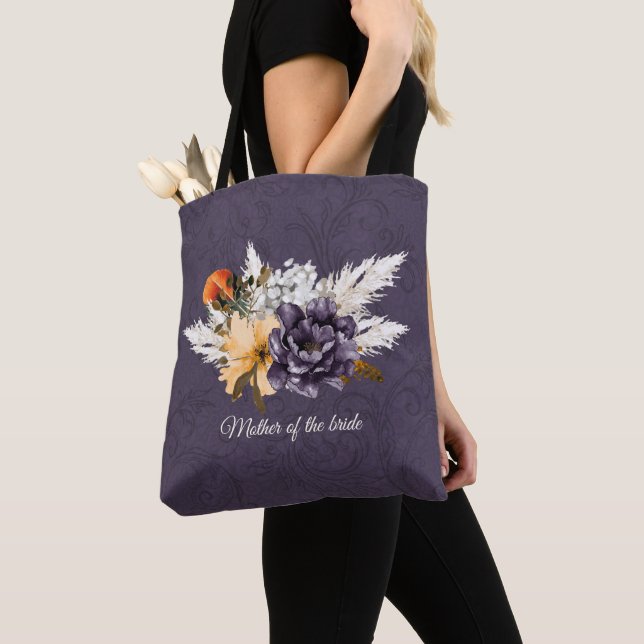 Tote Bag Fleurs d'automne et herbe de la pampa Mère de la m (De près)