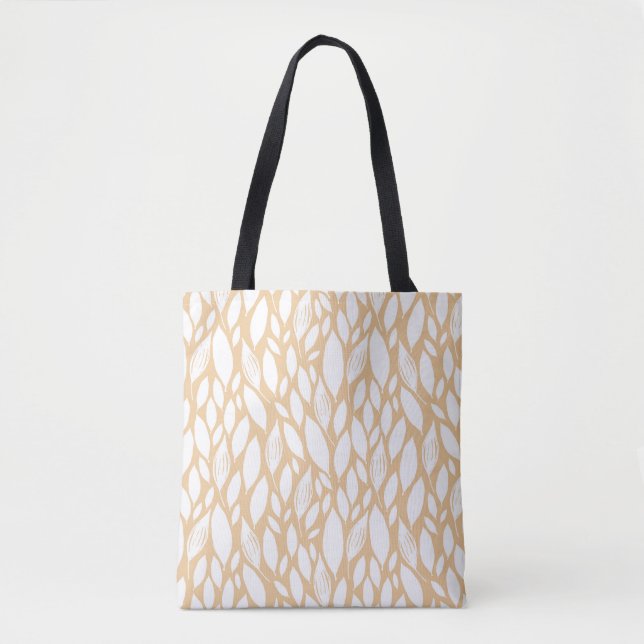 Tote Bag Fleurs d'automne orange (Devant)