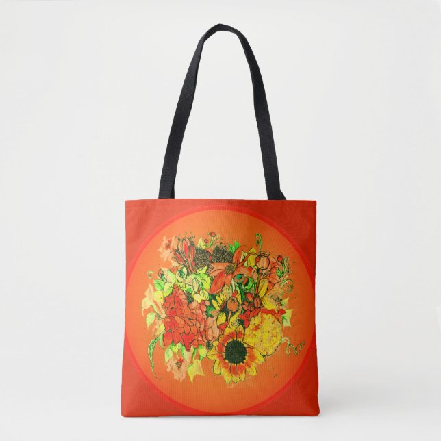 Tote Bag Fleurs de automne coloré (Devant)