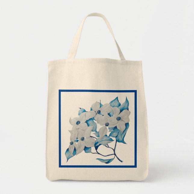 Tote Bag Fleurs de bois de chien sur une Fourre-tout d'épic (Devant)
