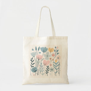 Tote Bag Fleurs de cartons mignonnes Aquarelle Florale Dess