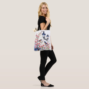Tote Bag Fleurs de cerisiers et oiseaux