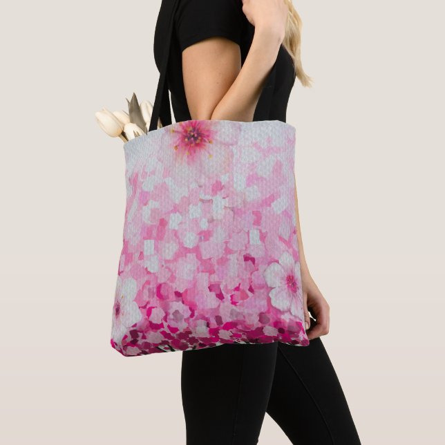 Tote Bag Fleurs de cerisiers impressionnistes (De près)