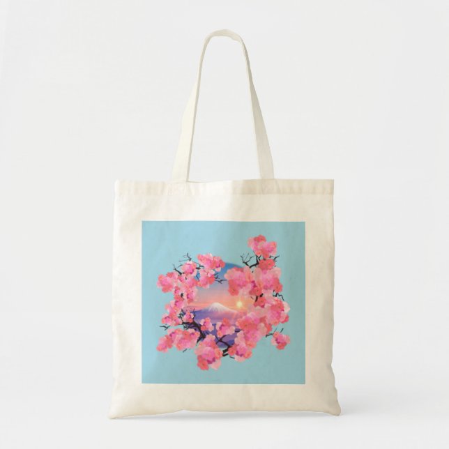 Tote Bag Fleurs de cerisiers par le Mont Fuji (Devant)