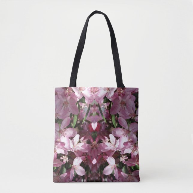 Tote Bag Fleurs de cerisiers printanières roses (Devant)