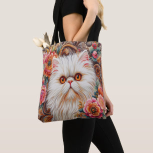 Tote Bag Fleurs de chaton persan, Plaisir Floral Chat persa
