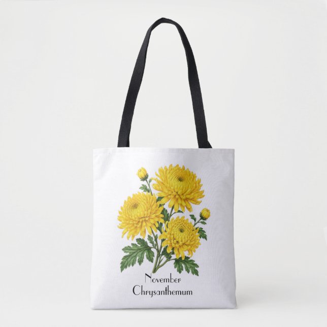 Tote Bag Fleurs de chrysanthème de novembre (Devant)