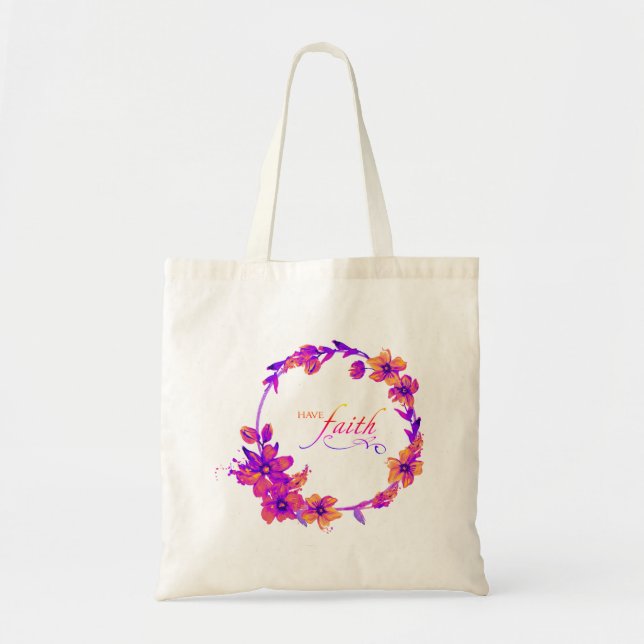 Tote Bag Fleurs de couronne Verdure Floral Religieux (Devant)