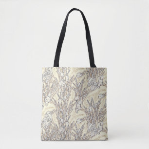 Tote Bag Fleurs de crocus blancs Jardin botanique Crème fl