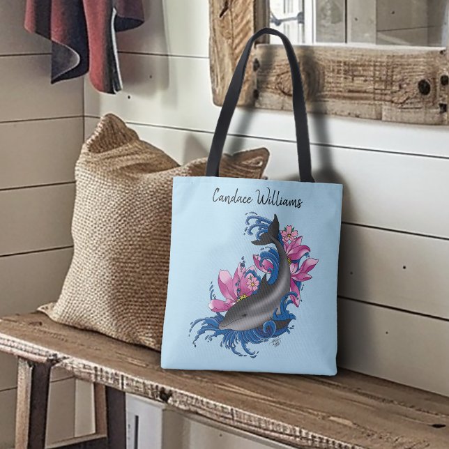 Tote Bag Fleurs de dauphin Lotus Fleurs de cerisiers (Créateur téléchargé)