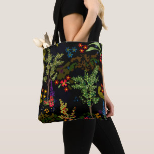 Tote Bag Fleurs de dessins animés mignonnes plante sans cha