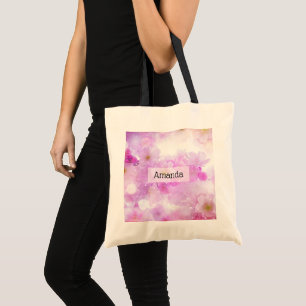 Tote Bag Fleurs de fleurs de cerisier rose