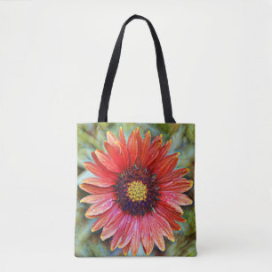 Tote Bag Fleurs de Foi Fleurs de Roue de Feu Fourre-tout