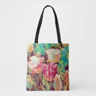 Tote Bag Fleurs de foi Tulipes d'art Fourre-tout
