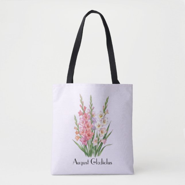 Tote Bag Fleurs de Glaïeul d'août (Devant)