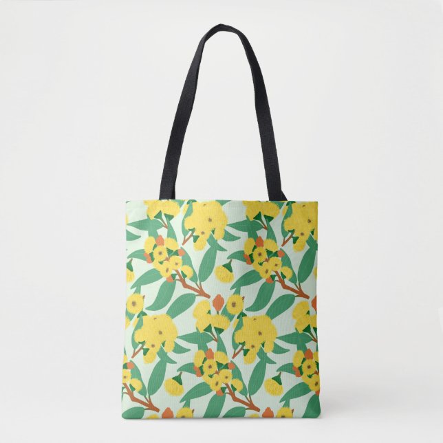 Tote Bag Fleurs de gomme jaune (Devant)