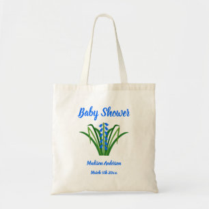 Tote Bag Fleurs de Jacinthe Bleue Bébé Garçon Baby Shower d