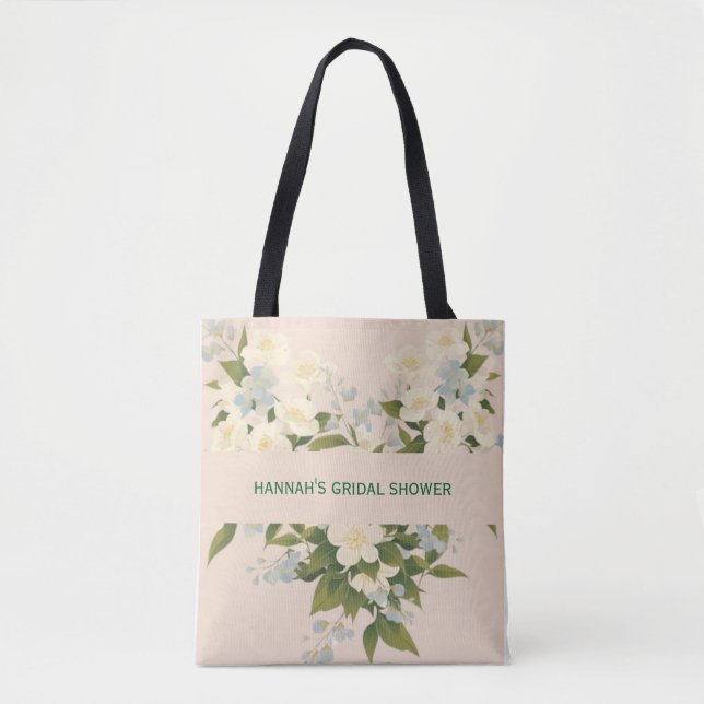 Tote Bag Fleurs de Jasmin dans une Douche de Mariée d'Art T (Devant)