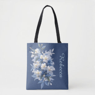 Tote Bag Fleurs de jasmin personnalisées dans l'art traditi