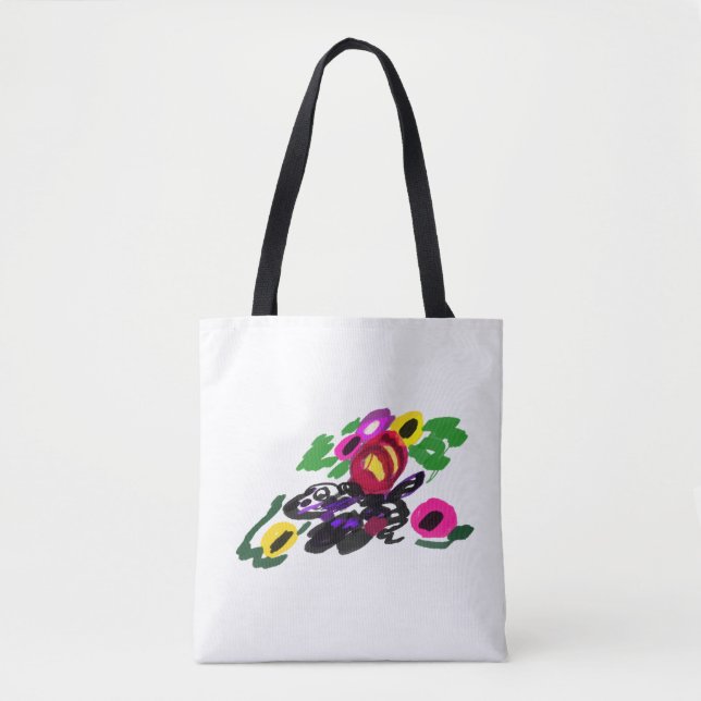 Tote Bag fleurs de joie dalmate  (Devant)