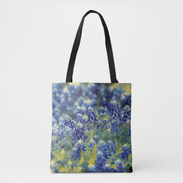 Tote Bag Fleurs de la foi Hébreux 10:24 Bluebonnet Fourre-t (Devant)