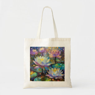 Tote Bag Fleurs de lotus délicates s'épanouissant dans la n