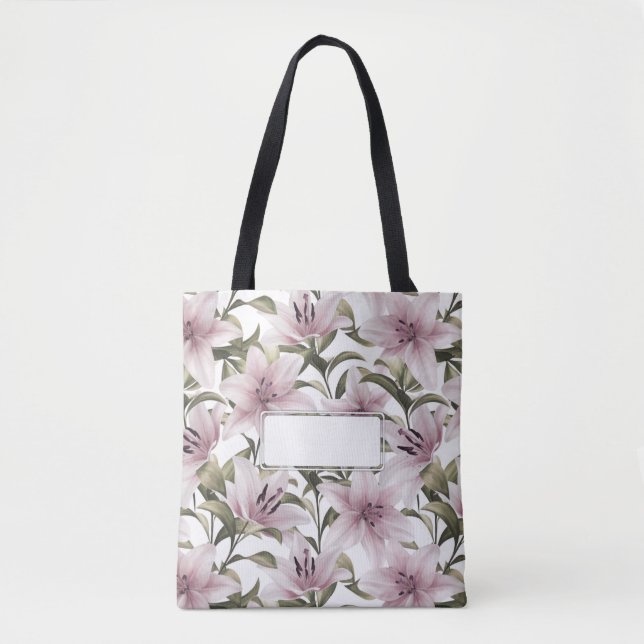 Tote Bag Fleurs de lys. Modèle floral (Devant)